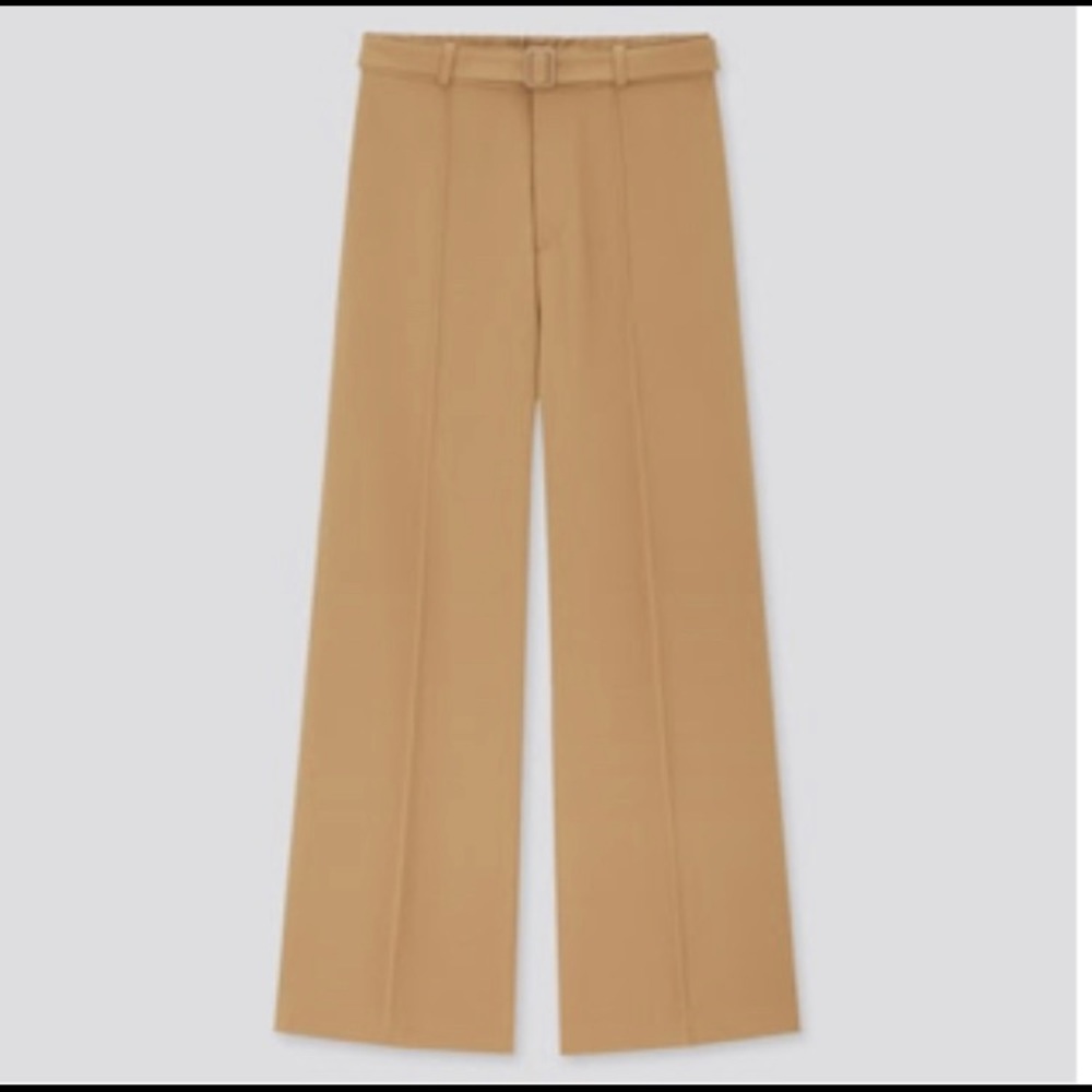 NWT Uniqlo belted drape wide straight pants